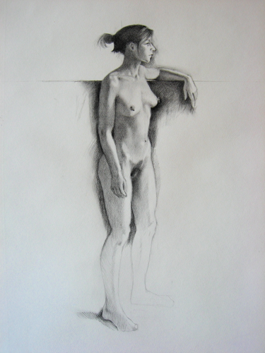 Megan standing
charcoal